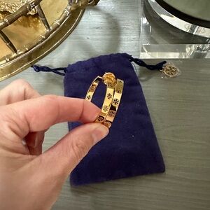 Tory Burch gold hoop earrings